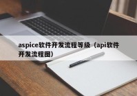 aspice软件开发流程等级（api软件开发流程图）